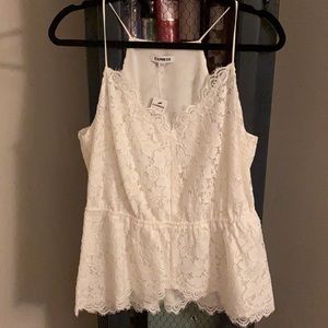 Express White Lace Sleeveless Blouse